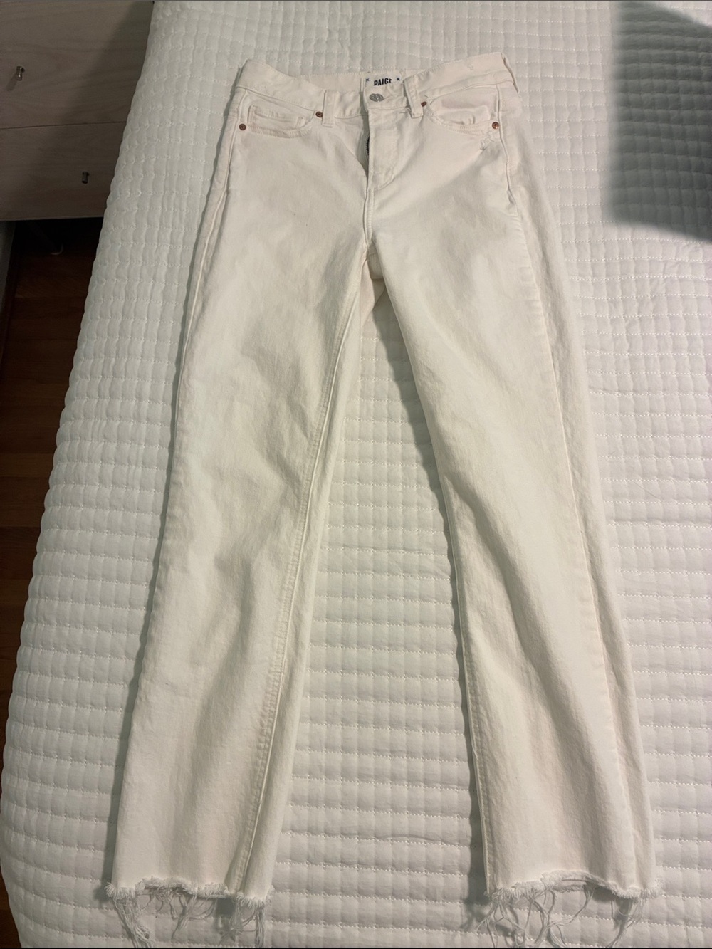 White Women’s Raw Hem Jeans - Paige